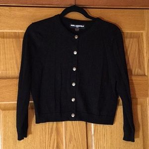 Karl Lagerfeld Black Knit Cardigan